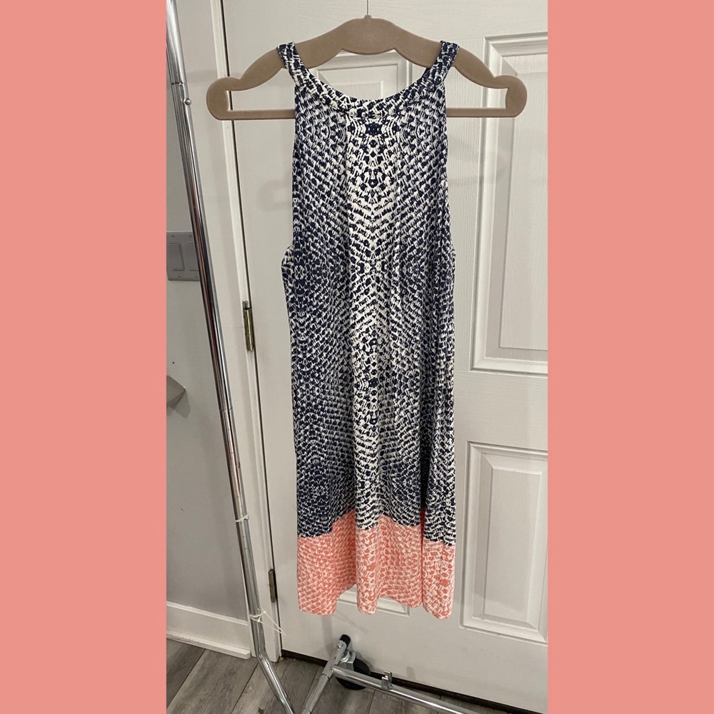 Tart Dress, Large - Peach & Navy